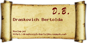 Draskovich Bertolda névjegykártya